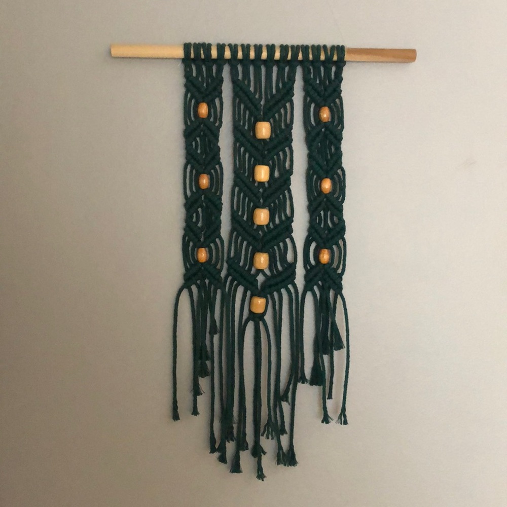 Turquoise Modern Macramé Wall Hanging